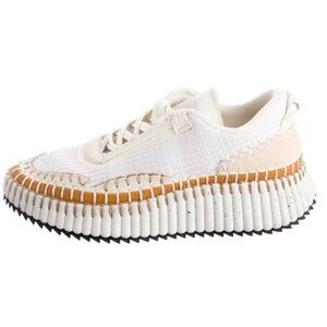 Chloe Nama Whipstich Sneakers Size 40EU in Cream Beige